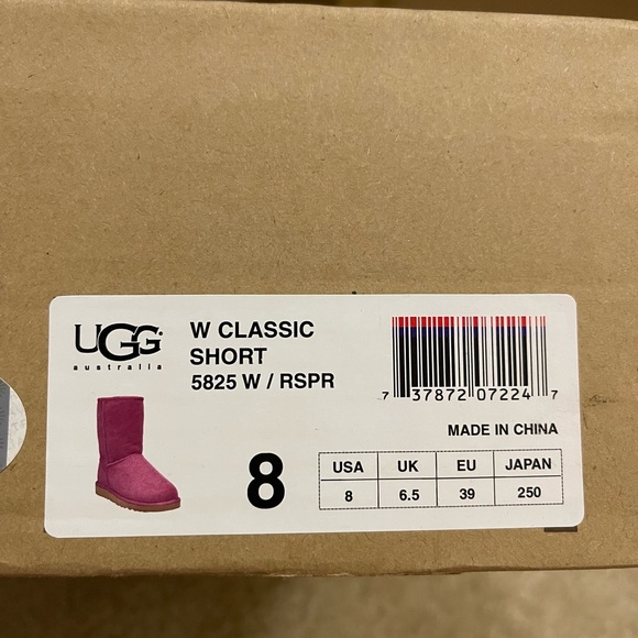 UGG Australia Classic Short Boots Size 8 Color Pink - Picture 12 of 12